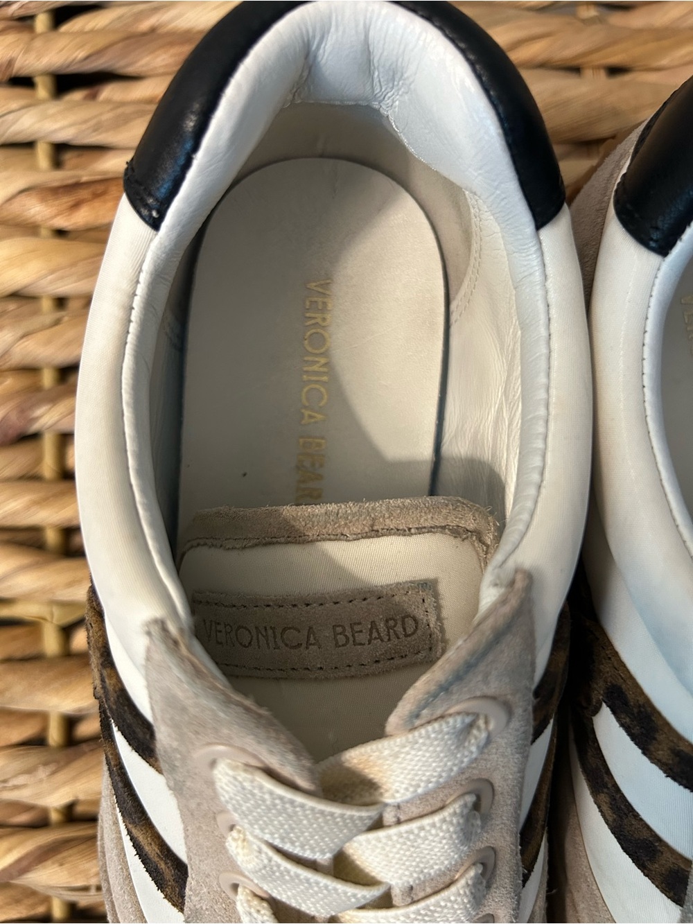 EUC Veronica Beard Valentina Women’s Neutral Beige Suede & Leather Sneakers - Picture 6 of 9